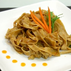 Homemade Pasta in Peanut Sauce - Recipe photo by ivorypomegranate