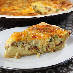 Swiss and Cheddar Quiche - Recipe photo by RecipeGirl