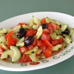 Greek-Style Cucumber & Tomato Salad - Recipe photo by soscuisine