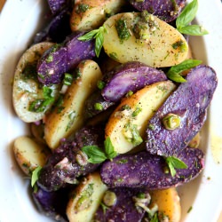 Zingy Purple Potato Salad! - Recipe photo by thegoodmoodfoodblog