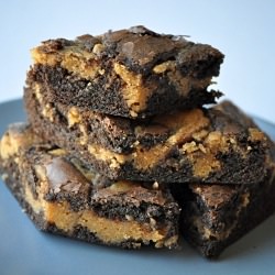Peanut Butter Marbled Brownies - Recipe photo by aibakecake