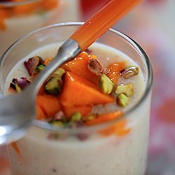 Semolina Milk Pudding with Mangoes - Recipe photo by anushruti