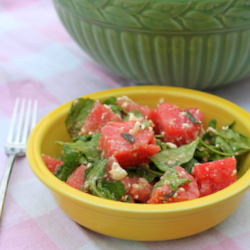 Watermelon, Feta, and Arugula Salad - Recipe photo by thehazelbloom