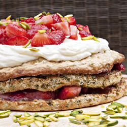 Pistachio Meringue Strawberries - Recipe photo by TiffinTales