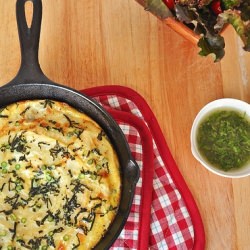 Potato Mint & Garlic Scape Frittata - Recipe photo by Asha@FSK