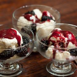 Ice Cream with Blackberry Sauce - Recipe photo by bunkycooks