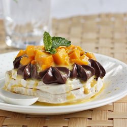 Chocolate Mango Pavlova - Recipe photo by Aparna