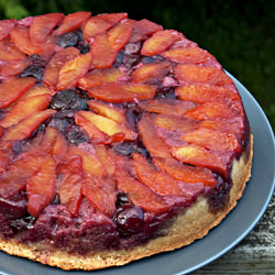 Peach-Cherry Almond Torte - Recipe photo by TiffinTales