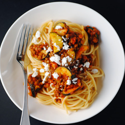 Lentil and Feta Spaghetti - Recipe photo by OohLook