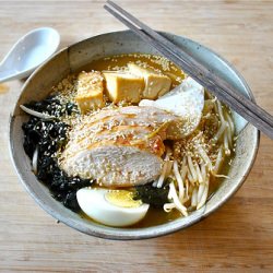 Miso Ramen with Chicken and Tofu - Recipe photo by ijustlovemyapron