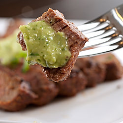Grilled Steak with Avocado Sauce - Recipe photo by LifesAmbrosia