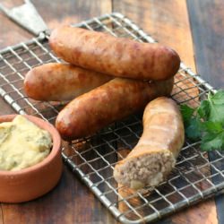 Smoked Apple Pork Sausages - Recipe photo by drizzleanddip
