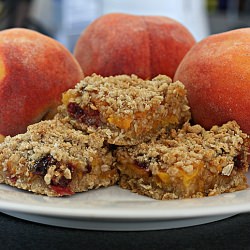Craisin Peach Crumble Bars - Recipe photo by OneParticularKitchen