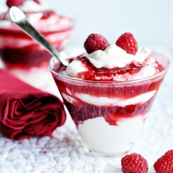 Paula Deen's Raspberry Parfait - Recipe photo by DineandDish