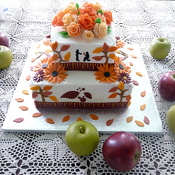 Fall-Themed Wedding Shower Cake - Recipe photo by browneyedbaker
