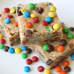 Samoa M&M Blondies - Recipe photo by eatatallies