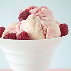Nectarine-Raspberry Swirl Froyo - Recipe photo by Lucy Vaserfirer