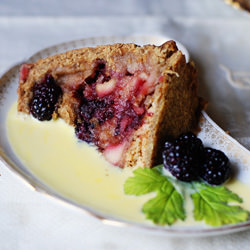Blackberry Apple Pudding & Custard - Recipe photo by lostpastremembered