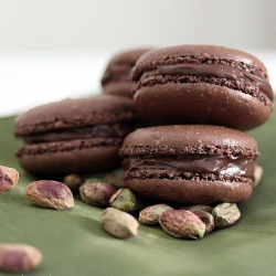Chocolate and Pistachio Macarons - Recipe photo by acupcakeortwo