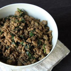 Wilted Spinach and Mince Meat - Recipe photo by openbook