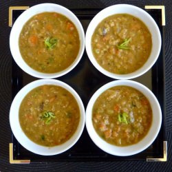Red Lentil-Mushroom-Barley Soup - Recipe photo by macrochef