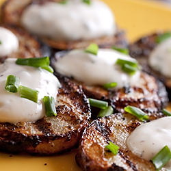 Grilled Potatoes with Chive Sauce - Recipe photo by LifesAmbrosia