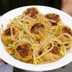 Pork Stuffed Fried Tofu - Recipe photo by FoodMayhem