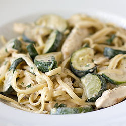 Healthy Chicken-Zucchini Alfredo - Recipe photo by handleheat