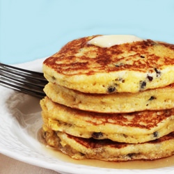 Cornmeal and Currant Pancakes - Recipe photo by CookandBeMerry