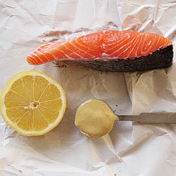 Baked Salmon with a Dijon Crust - Recipe photo by tresjolie