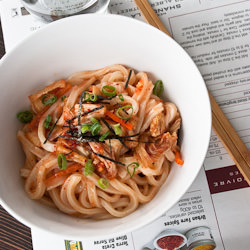 Mentaiko Kimchi Udon - Recipe photo by momofukufor2