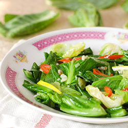 Baby Kailan with Salted Fish - Recipe photo by noobcook