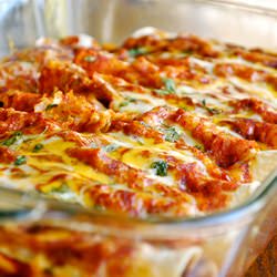 Shredded Chicken Enchiladas - Recipe photo by asweetpeachef