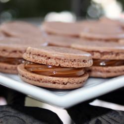 Chocolate Macarons w/ Dulce de Leche - Recipe photo by monstroxity