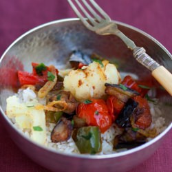 Vegetable Curry and Pilaf Rice - Recipe photo by labna