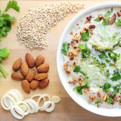 Oatmeal, Leek & Coconut Soup - Recipe photo by DailySpud