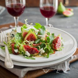 Fig Arugula Salad w/Bacon Vinaigrette - Recipe photo by White On Rice Couple
