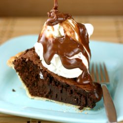 Brownie Truffle Pie - Recipe photo by CheekyKitchen