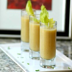 Creamy Celery Soup Shots - Recipe photo by savoringtimeinthekitchen