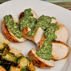Cilantro-pumpkin Seed Pesto Chicken - Recipe photo by smokinchestnut