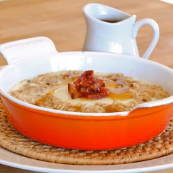 Oatmeal Egg Bake with Candy Bacon - Recipe photo by julesfood
