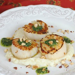 Seared Scallops with Two Sauces - Recipe photo by savoringtimeinthekitchen