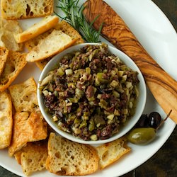 Olive Tapenade and Baguette Chips - Recipe photo by Spoonwithme