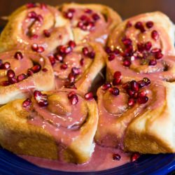 Pomegranate Cinnamon Rolls - Recipe photo by SweetSavoryPlanet