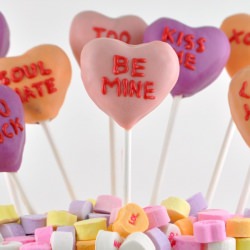 Conversation Hearts Cake Pops - Recipe photo by Cat_OhMySugarHigh
