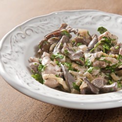 Pheasant and Mushrooms with Cream - Recipe photo by Hank_Shaw
