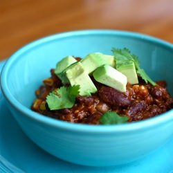 Chocolate Chip Chili w/ Sausage - Recipe photo by SimpleBites