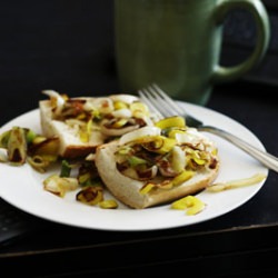 Sauteed Leeks on French Bread - Recipe photo by cucinabella
