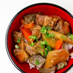 Cinnamon Braised Pork with Daikon - Recipe photo by norecipes