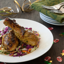 Tandoori Chicken w/ Mango Slaw - Recipe photo by a communal table